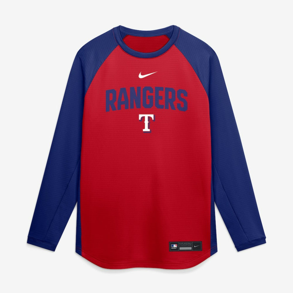 Texas Rangers Authentic Collection Raglan Dri-FIT Sweatshirt Red