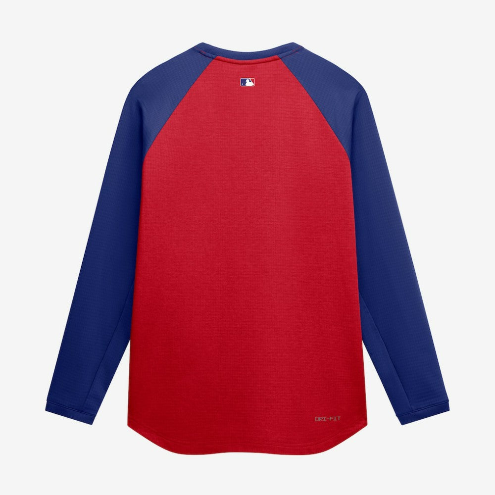 Texas Rangers Authentic Collection Raglan Dri-FIT Sweatshirt Red