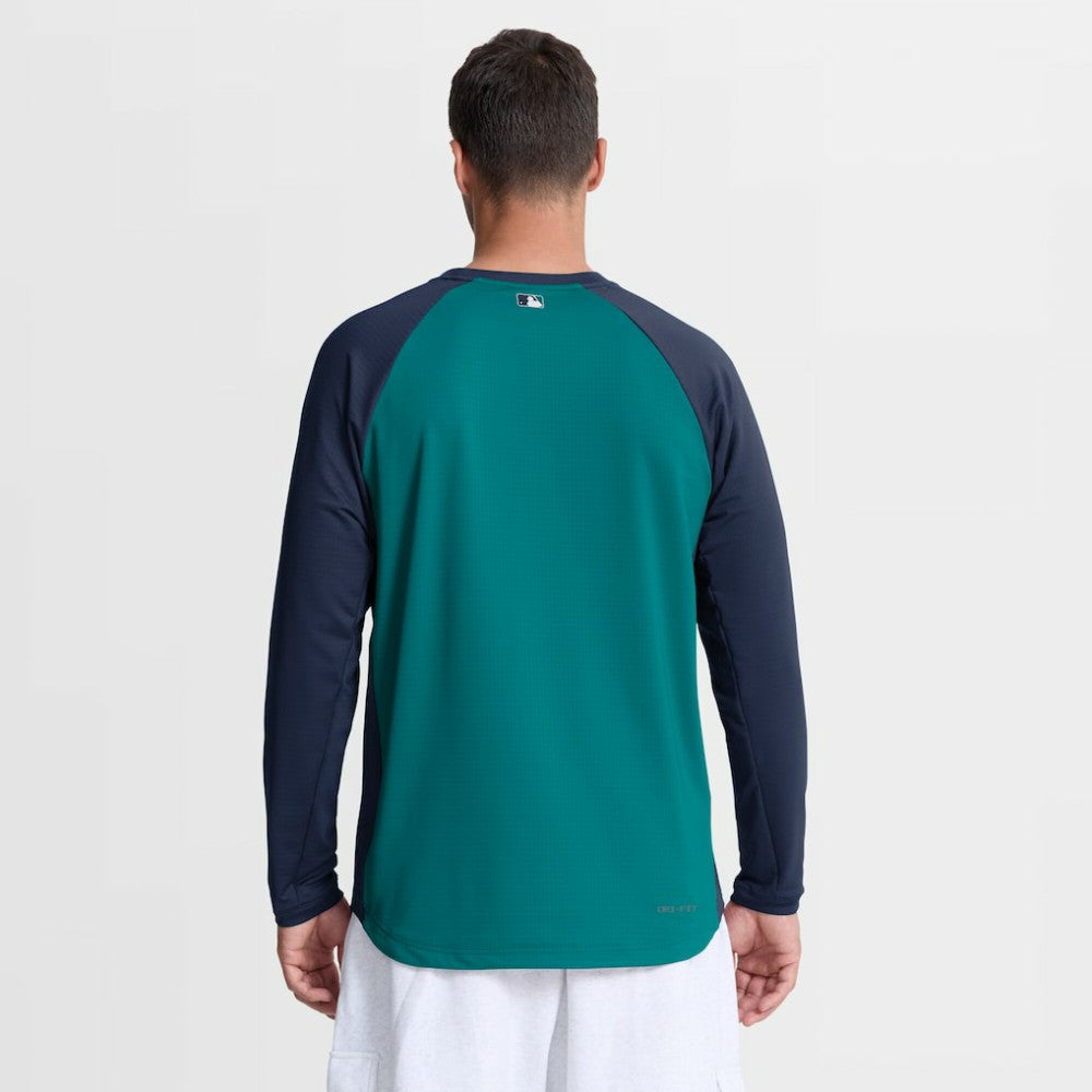 Seattle Mariners Authentic Collection Raglan Dri-FIT Sweatshirt Teal