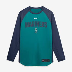 Seattle Mariners Authentic Collection Raglan Dri-FIT Sweatshirt Teal