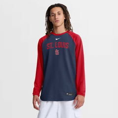 St. Louis Cardinals Authentic Collection Raglan Dri-FIT Sweatshirt Navy