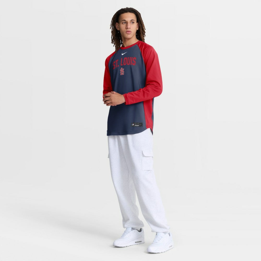St. Louis Cardinals Authentic Collection Raglan Dri-FIT Sweatshirt Navy