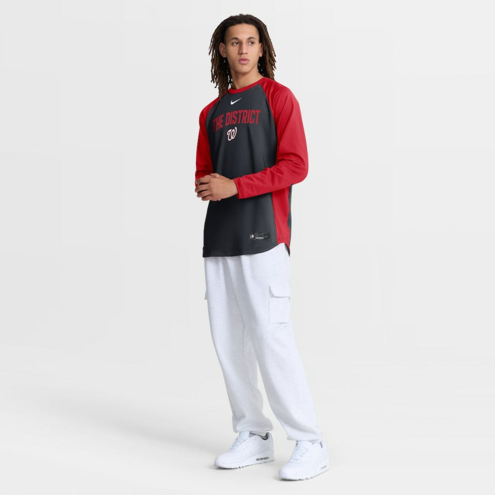 Washington Nationals Authentic Collection Raglan Dri-FIT Sweatshirt Navy