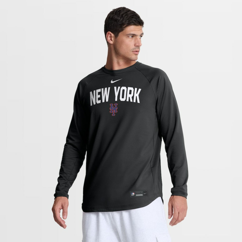 New York Mets Authentic Collection Raglan Dri-FIT Sweatshirt Black