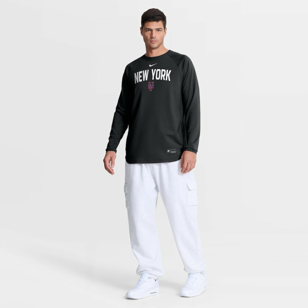 New York Mets Authentic Collection Raglan Dri-FIT Sweatshirt Black