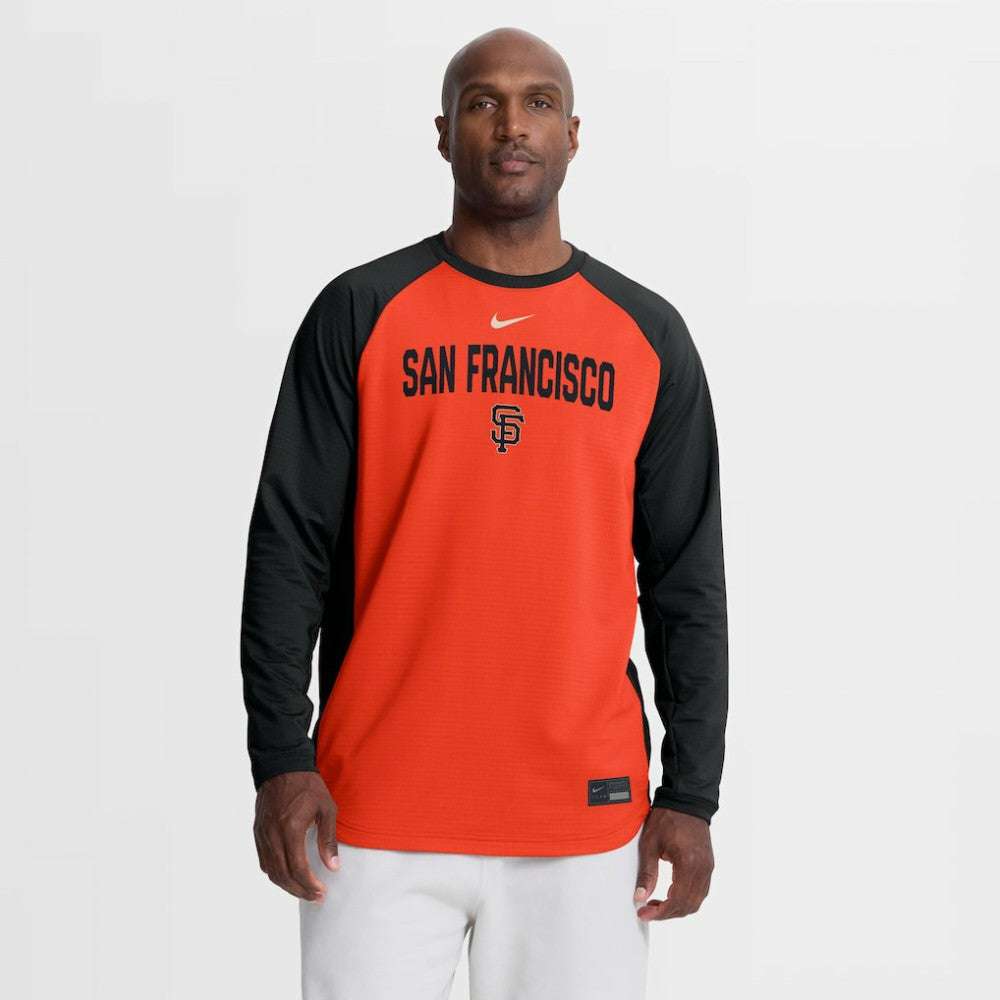 San Francisco Giants Authentic Collection Raglan Dri-FIT Sweatshirt Orange