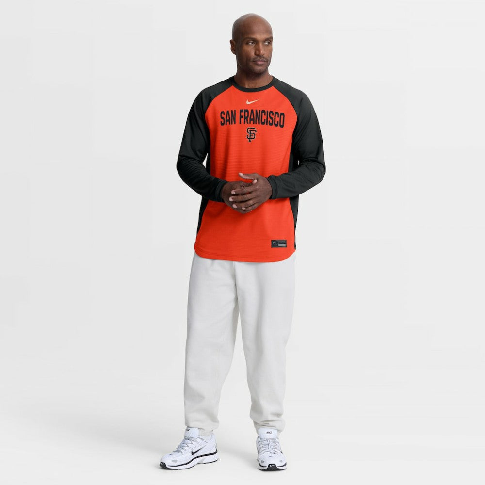 San Francisco Giants Authentic Collection Raglan Dri-FIT Sweatshirt Orange