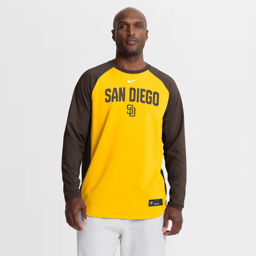 San Diego Padres Authentic Collection Raglan Dri-FIT Sweatshirt Gold