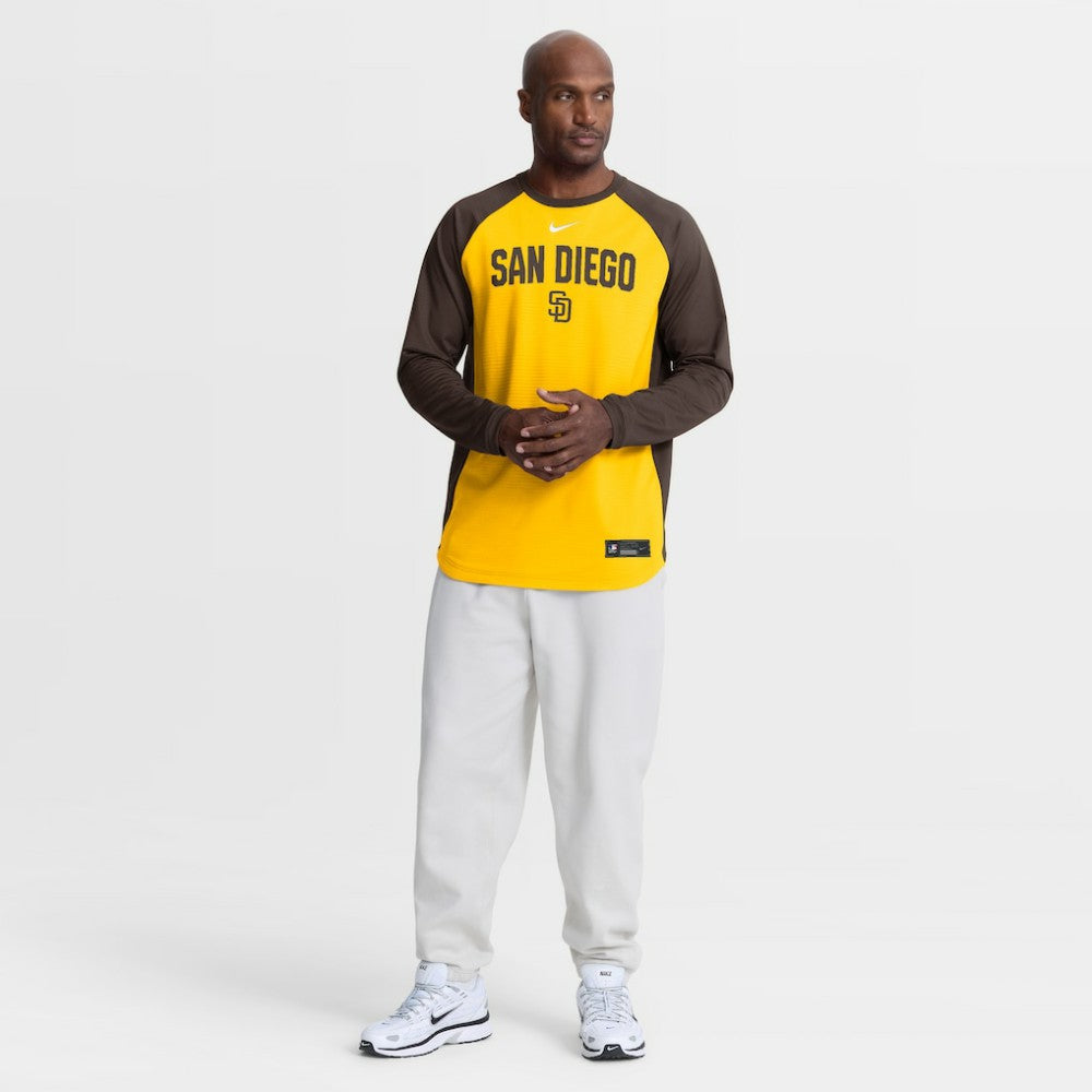 San Diego Padres Authentic Collection Raglan Dri-FIT Sweatshirt Gold