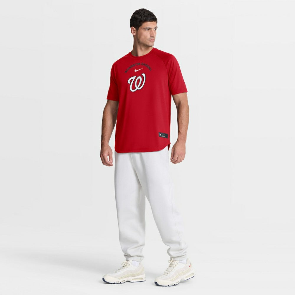 Washington Nationals Authentic Collection Batting Practice Pre-Game Raglan Dri-FIT Top Red