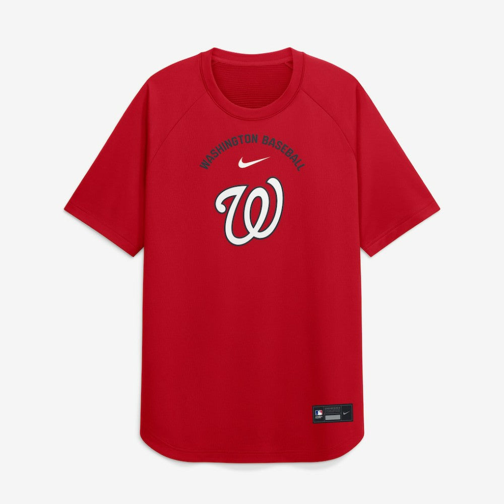Washington Nationals Authentic Collection Batting Practice Pre-Game Raglan Dri-FIT Top Red