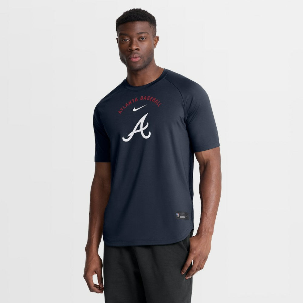 Atlanta Braves Authentic Collection Batting Practice Pre-Game Raglan Dri-FIT Top Blue