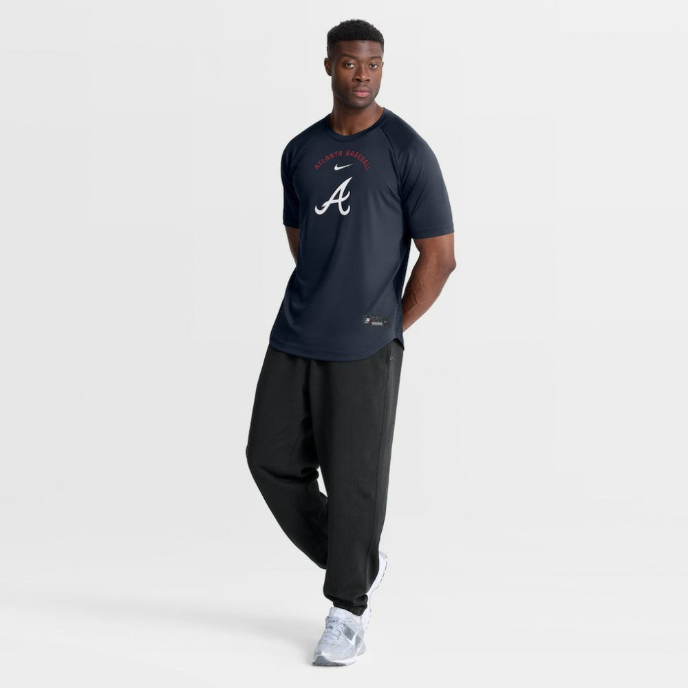 Atlanta Braves Authentic Collection Batting Practice Pre-Game Raglan Dri-FIT Top Blue
