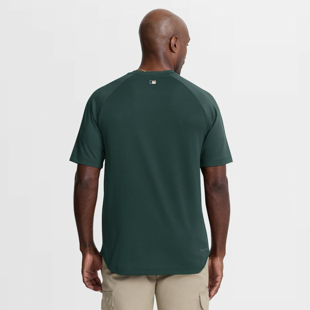 Athletics Authentic Collection Batting Practice Pre-Game Raglan Dri-FIT Top Green
