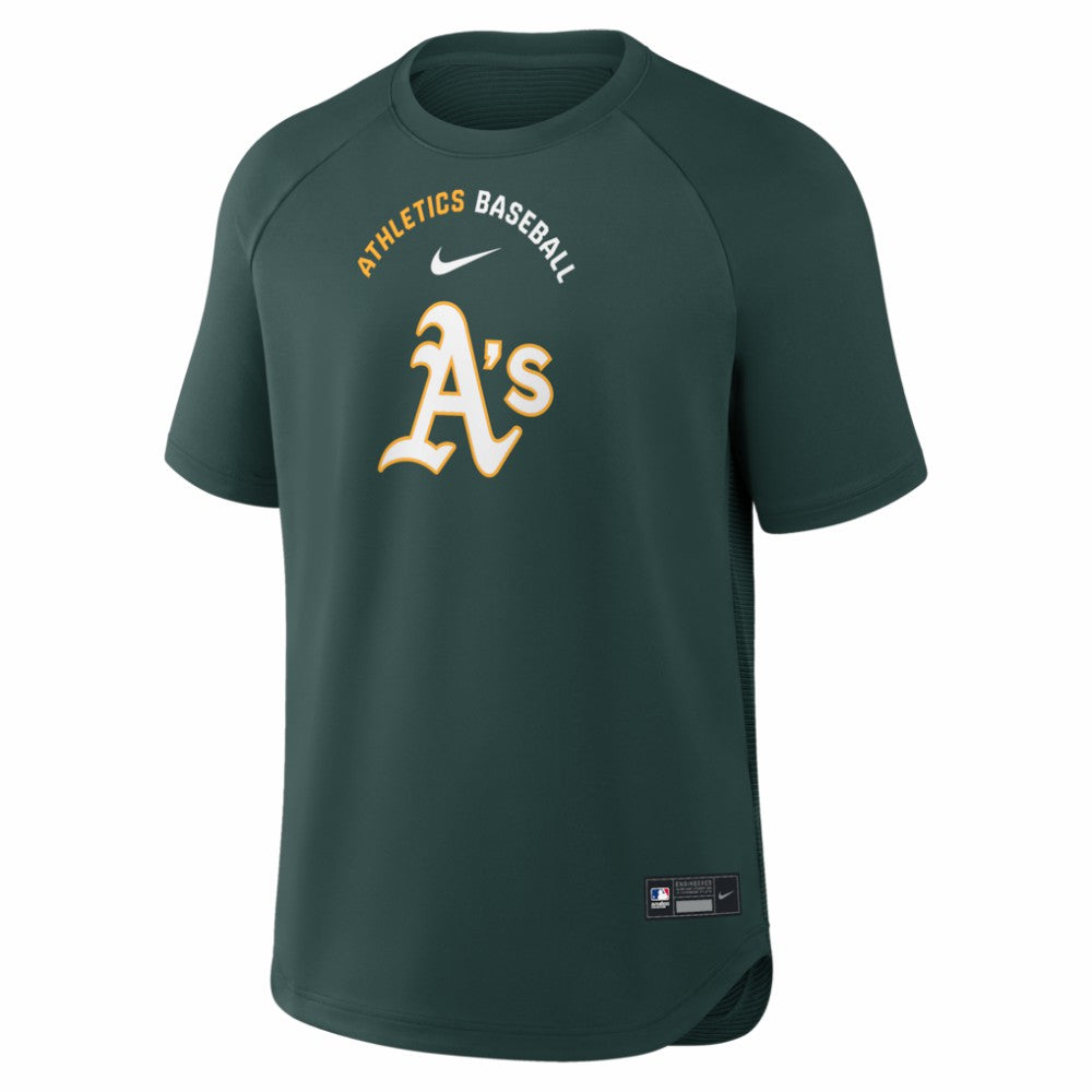 Athletics Authentic Collection Batting Practice Pre-Game Raglan Dri-FIT Top Green
