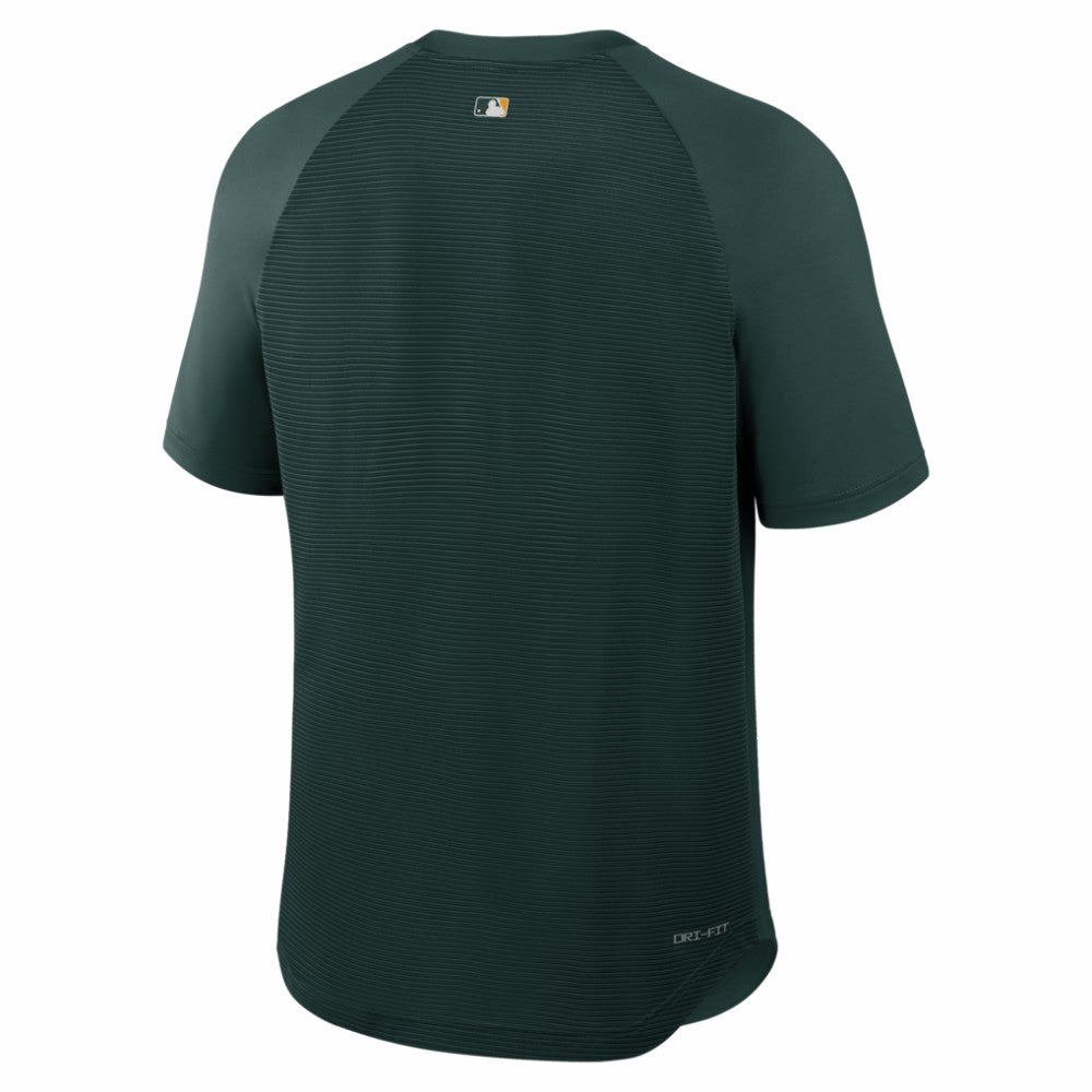 Athletics Authentic Collection Batting Practice Pre-Game Raglan Dri-FIT Top Green