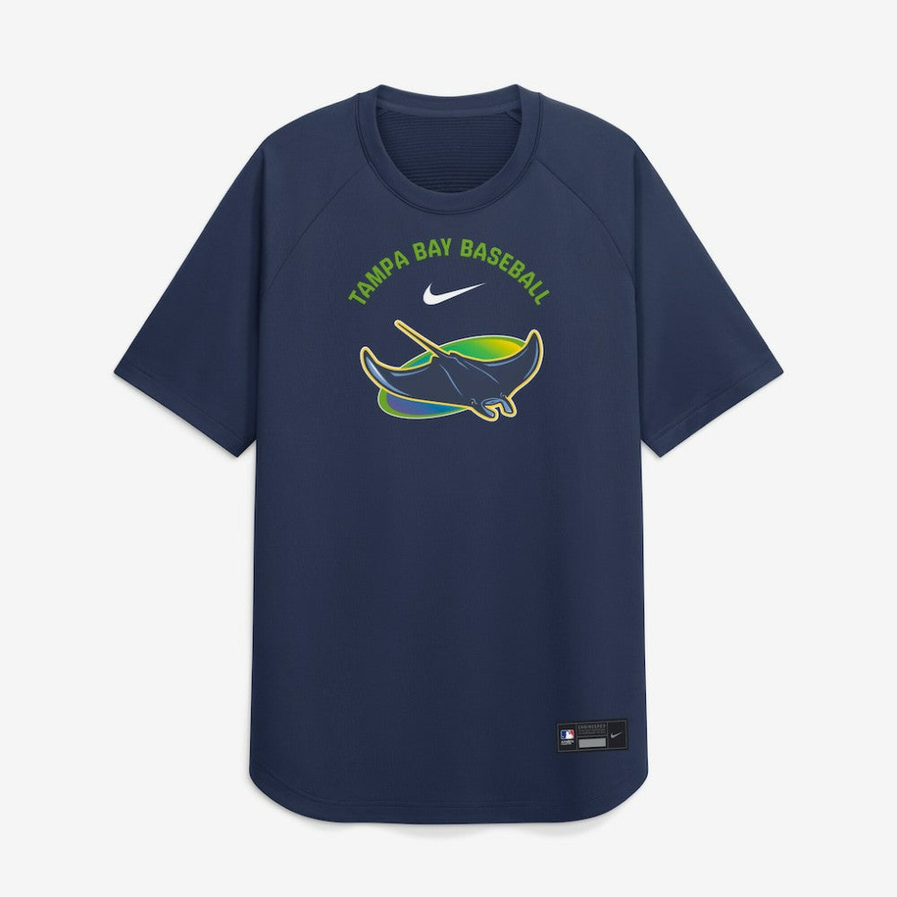 Tampa Bay Rays Authentic Collection Batting Practice Pre-Game Raglan Dri-FIT Top Navy