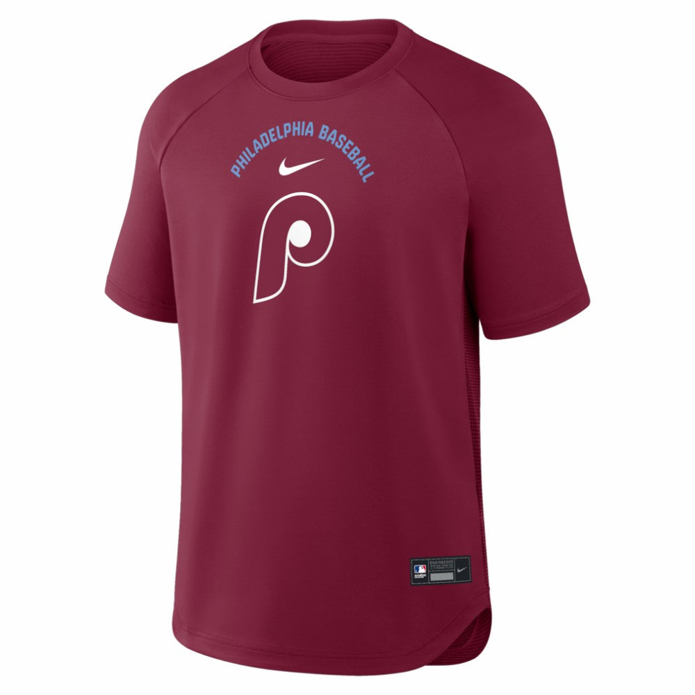 Philadelphia Phillies Authentic Collection Batting Practice Pre-Game Raglan Dri-FIT Top Burgundy