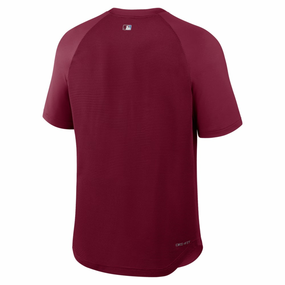Philadelphia Phillies Authentic Collection Batting Practice Pre-Game Raglan Dri-FIT Top Burgundy
