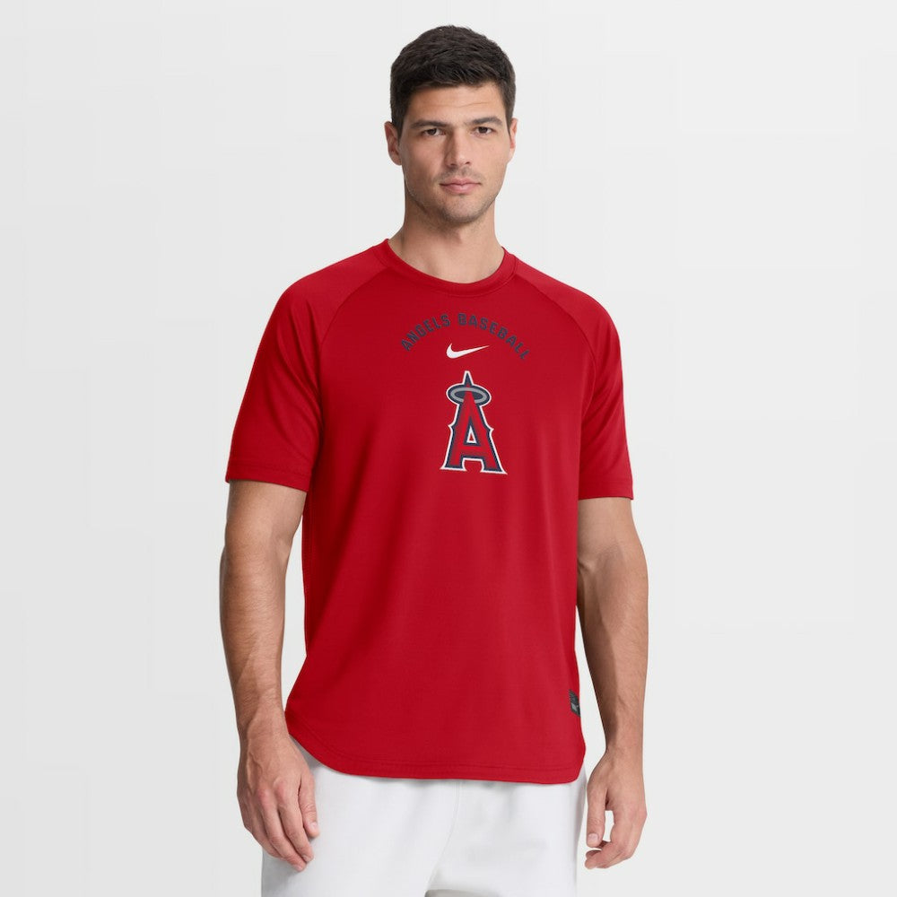 Los Angeles Angels Authentic Collection Batting Practice Pre-Game Raglan Dri-FIT Top Red