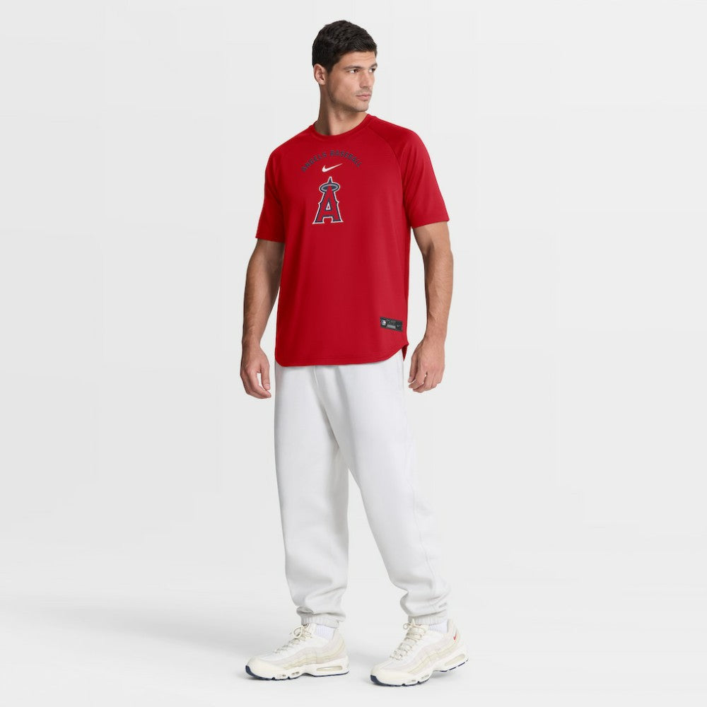 Los Angeles Angels Authentic Collection Batting Practice Pre-Game Raglan Dri-FIT Top Red