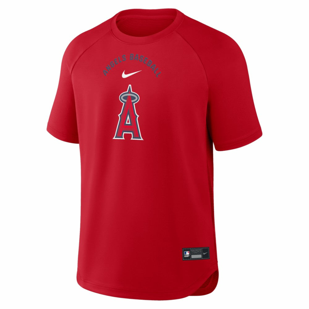 Los Angeles Angels Authentic Collection Batting Practice Pre-Game Raglan Dri-FIT Top Red