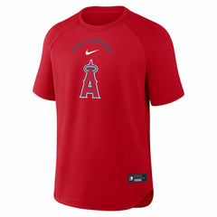 Los Angeles Angels Authentic Collection Batting Practice Pre-Game Raglan Dri-FIT Top Red