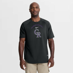 Colorado Rockies Authentic Collection Batting Practice Pre-Game Raglan Dri-FIT Top Black