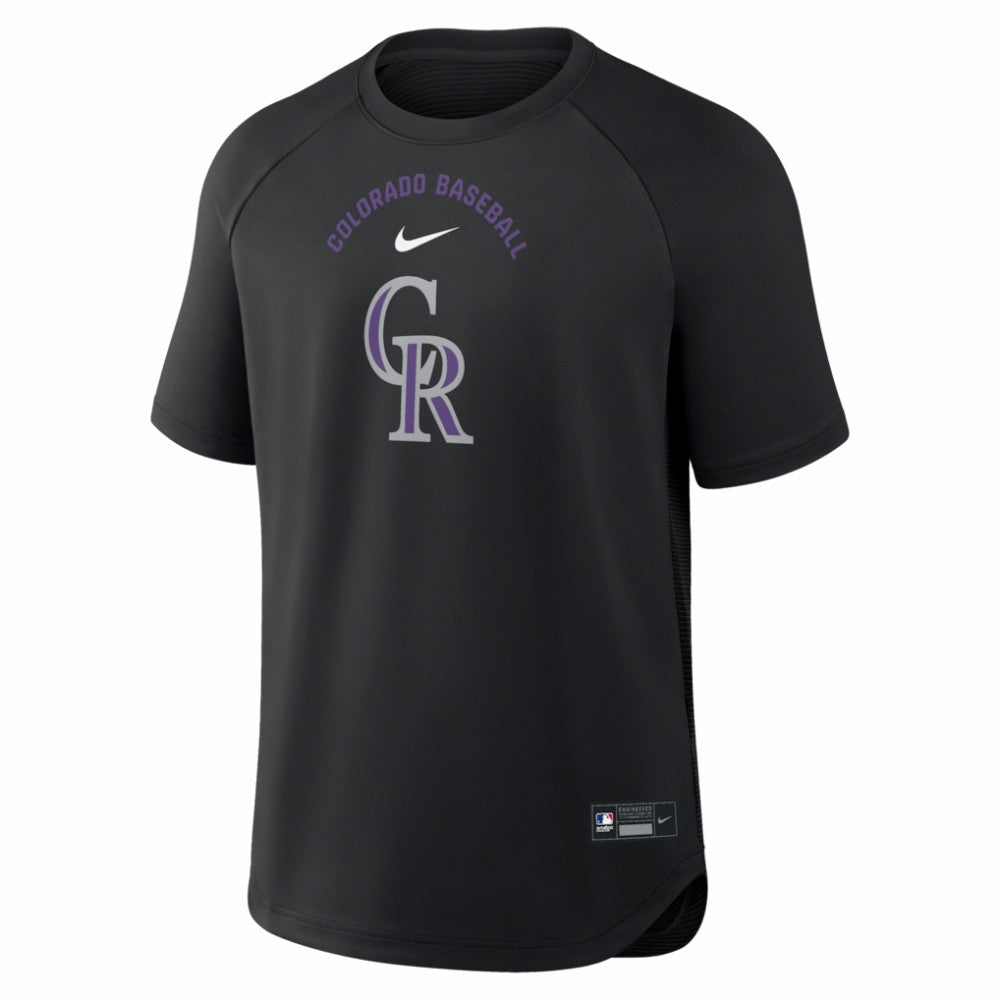 Colorado Rockies Authentic Collection Batting Practice Pre-Game Raglan Dri-FIT Top Black