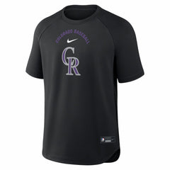 Colorado Rockies Authentic Collection Batting Practice Pre-Game Raglan Dri-FIT Top Black