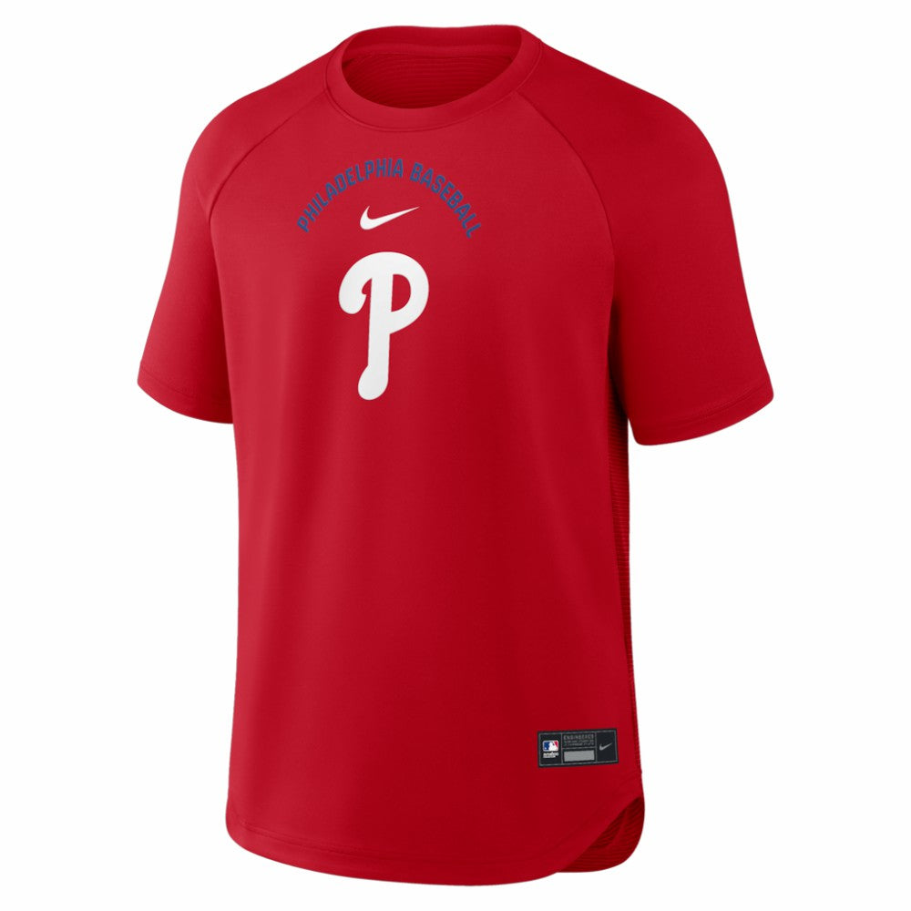 Philadelphia Phillies Authentic Collection Batting Practice Pre-Game Raglan Dri-FIT Top Red