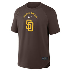 San Diego Padres Authentic Collection Batting Practice Pre-Game Raglan Dri-FIT Top Brown