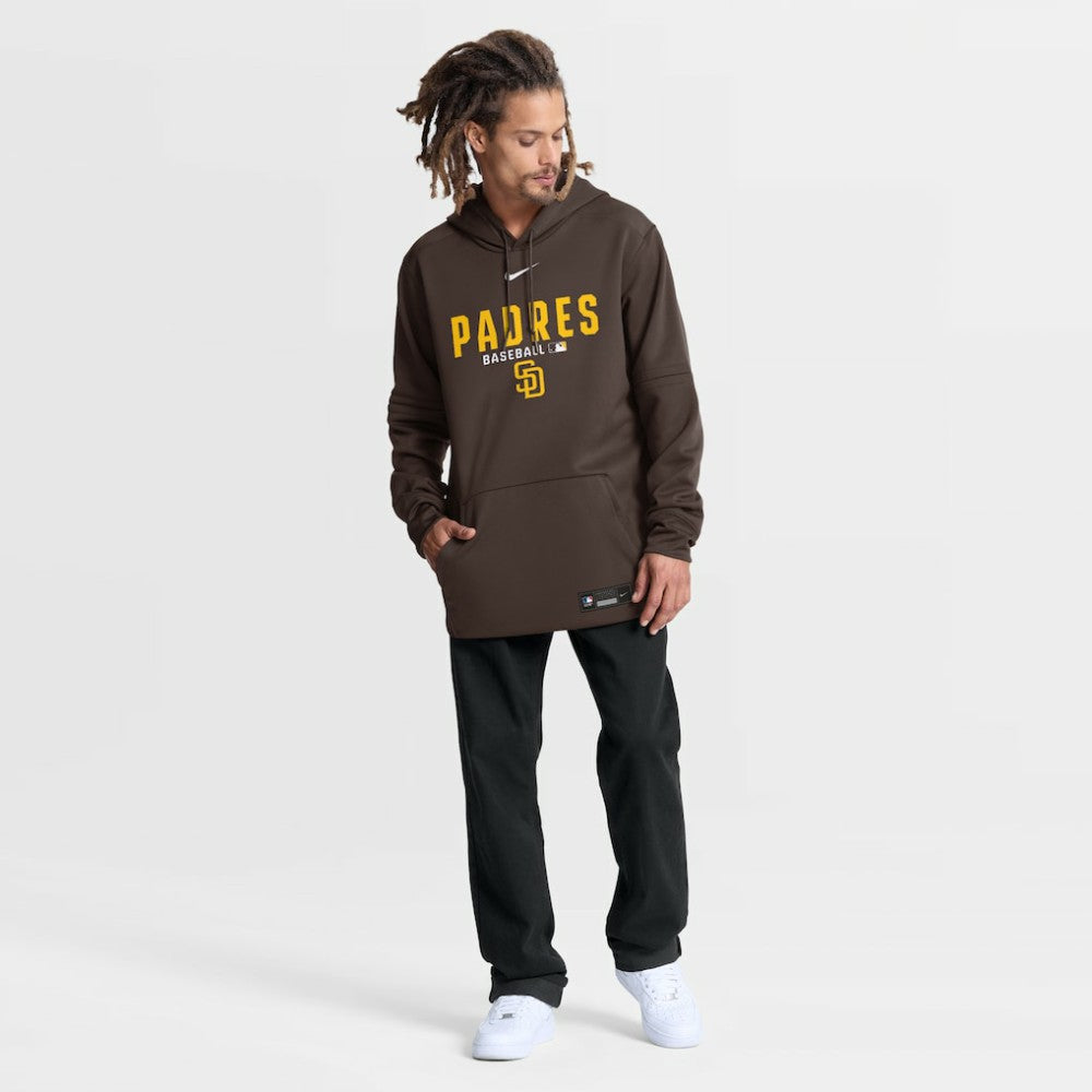 San Diego Padres Authentic Collection Therma-FIT Hoodie Brown