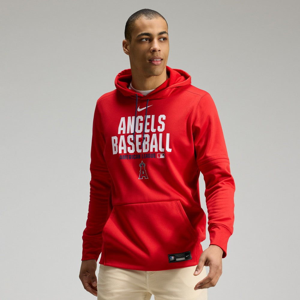 Los Angeles Angels Authentic Collection Therma-FIT Hoodie Red