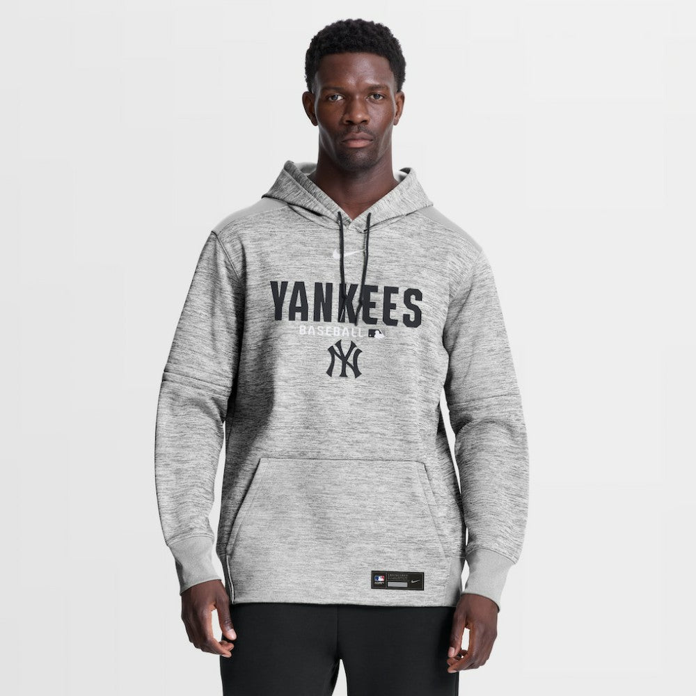New York Yankees Authentic Collection Therma-FIT Hoodie Heather Charcoal