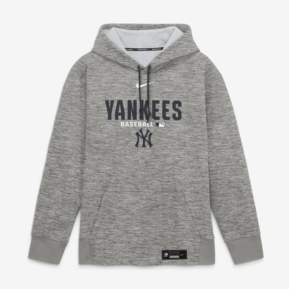 New York Yankees Authentic Collection Therma-FIT Hoodie Heather Charcoal