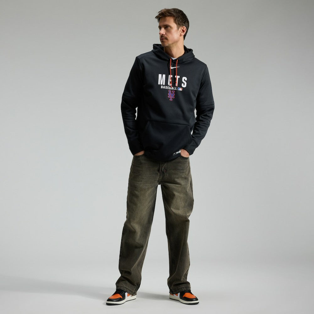 New York Mets Authentic Collection Therma-FIT Hoodie Black