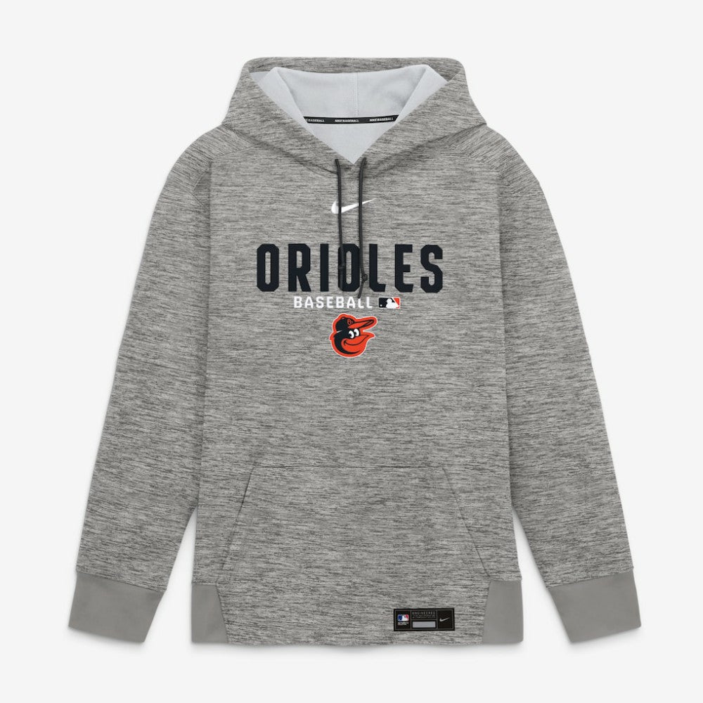 Baltimore Orioles Authentic Collection Therma-FIT Hoodie Heather Charcoal