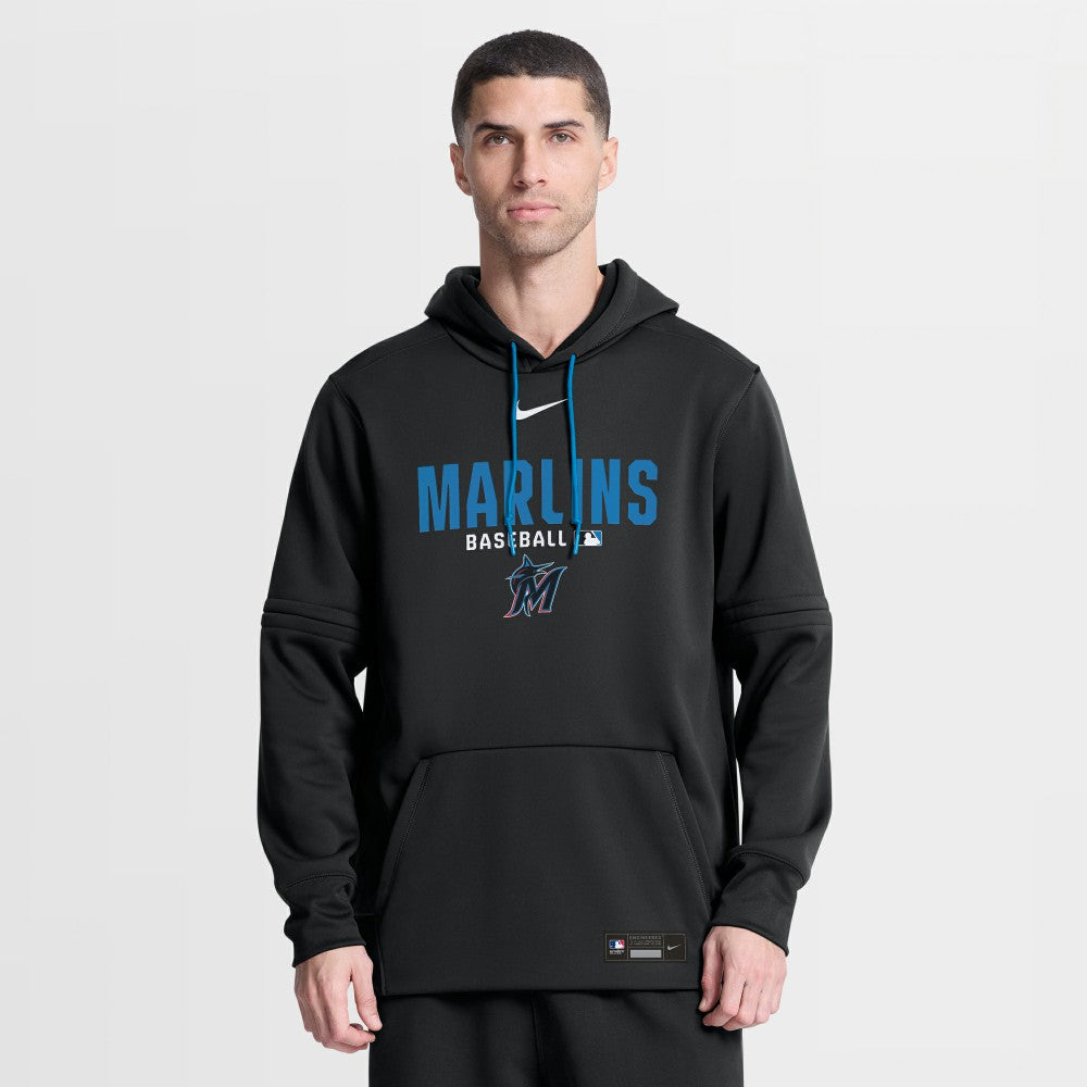 Miami Marlins Authentic Collection Therma-FIT Hoodie Black