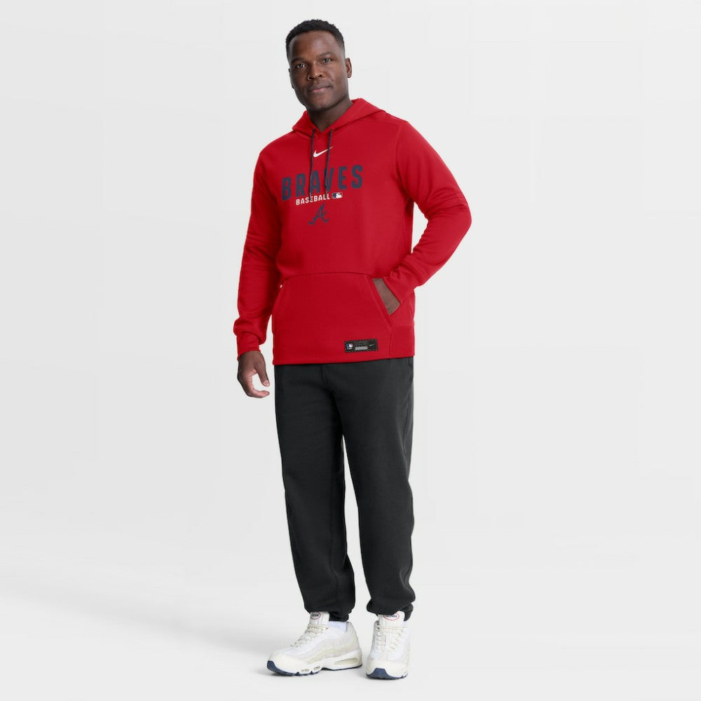 Atlanta Braves Authentic Collection Therma-FIT Hoodie Red