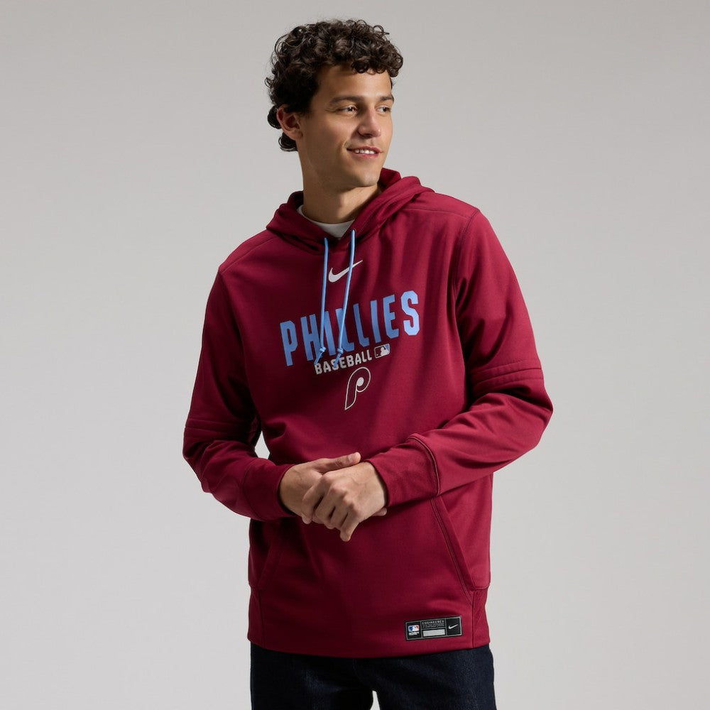 Philadelphia Phillies Authentic Collection Therma-FIT Hoodie Burgundy