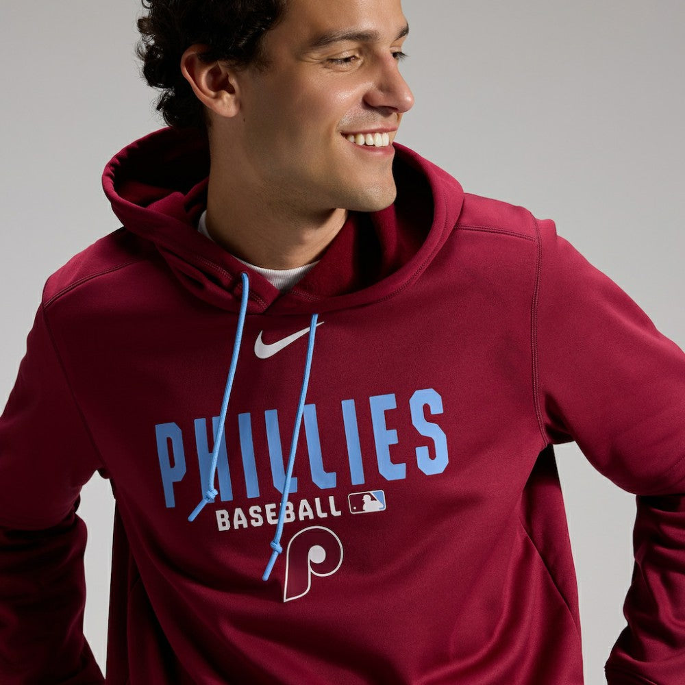 Philadelphia Phillies Authentic Collection Therma-FIT Hoodie Burgundy