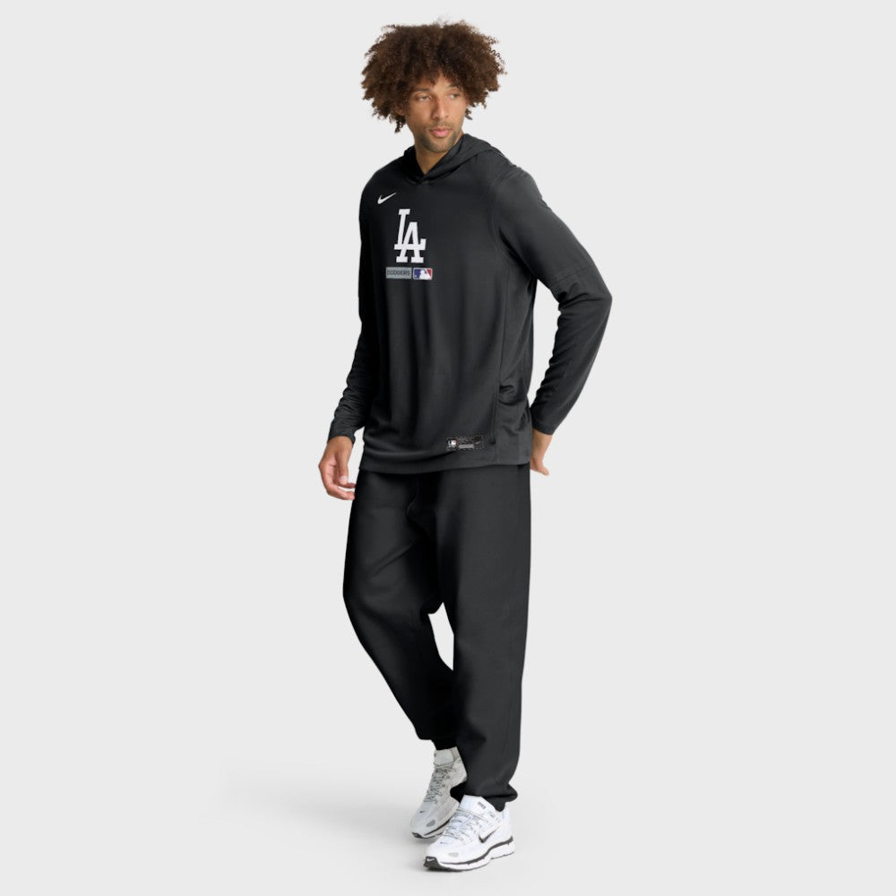 Los Angeles Dodgers Authentic Collection Dri-FIT Long Sleeve Hooded T-Shirt Black