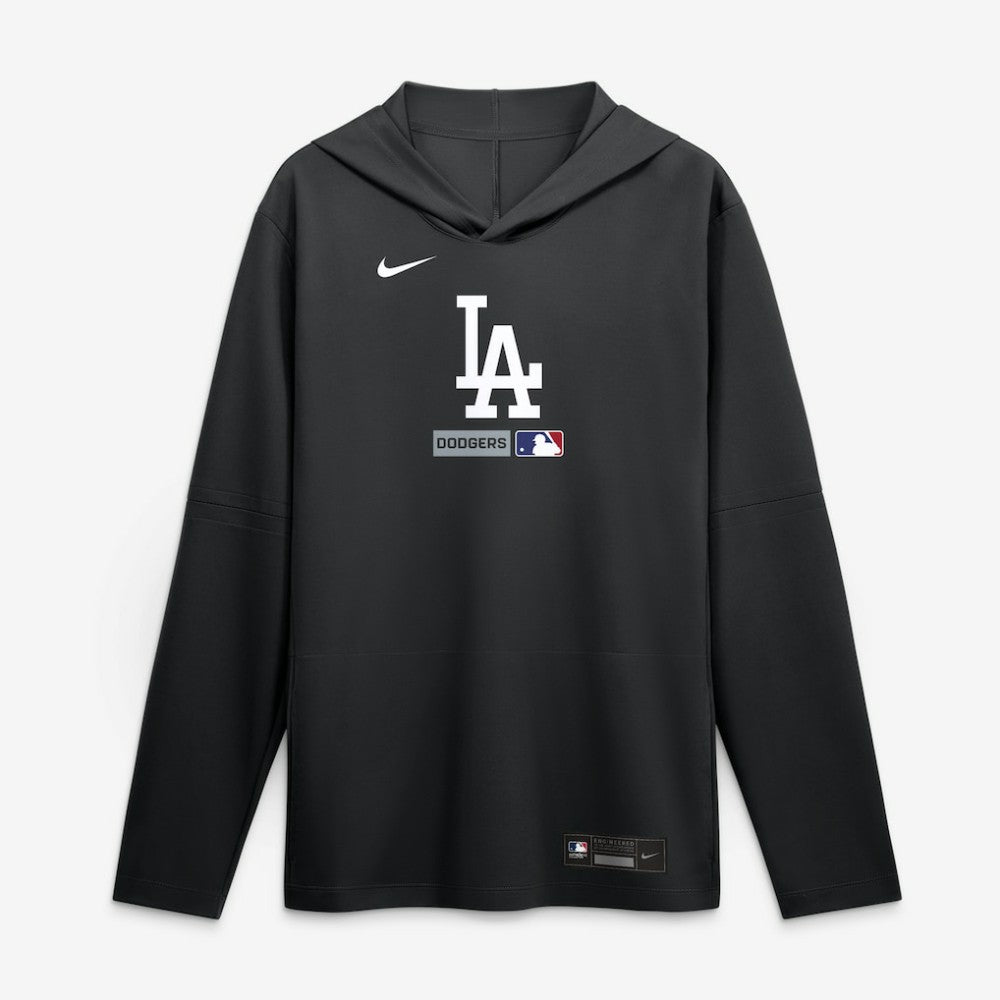 Los Angeles Dodgers Authentic Collection Dri-FIT Long Sleeve Hooded T-Shirt Black