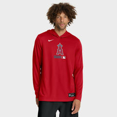 Los Angeles Angels Authentic Collection Dri-FIT Long Sleeve Hooded T-Shirt Red