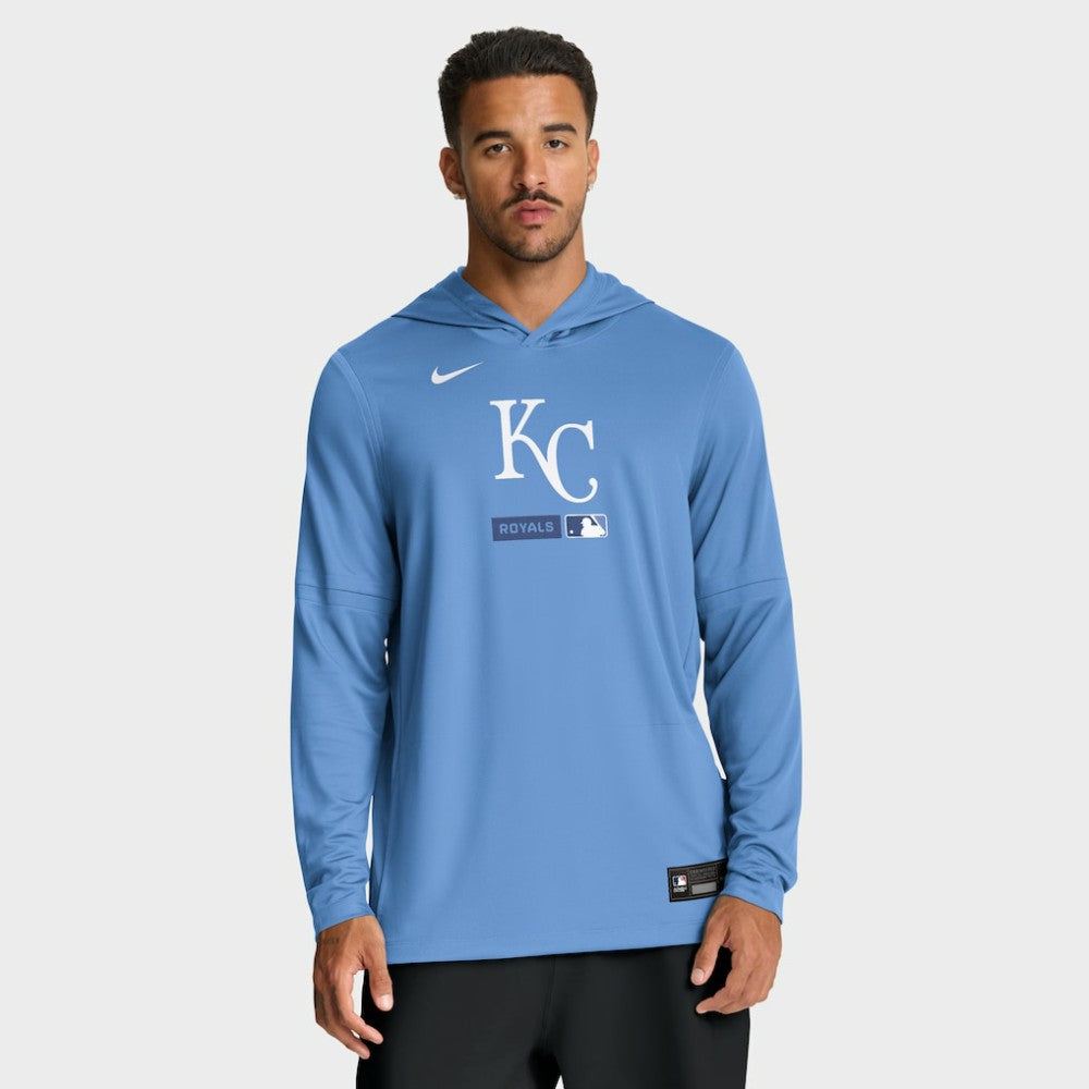 Kansas City Royals Authentic Collection Dri-FIT Long Sleeve Hooded T-Shirt Light Blue