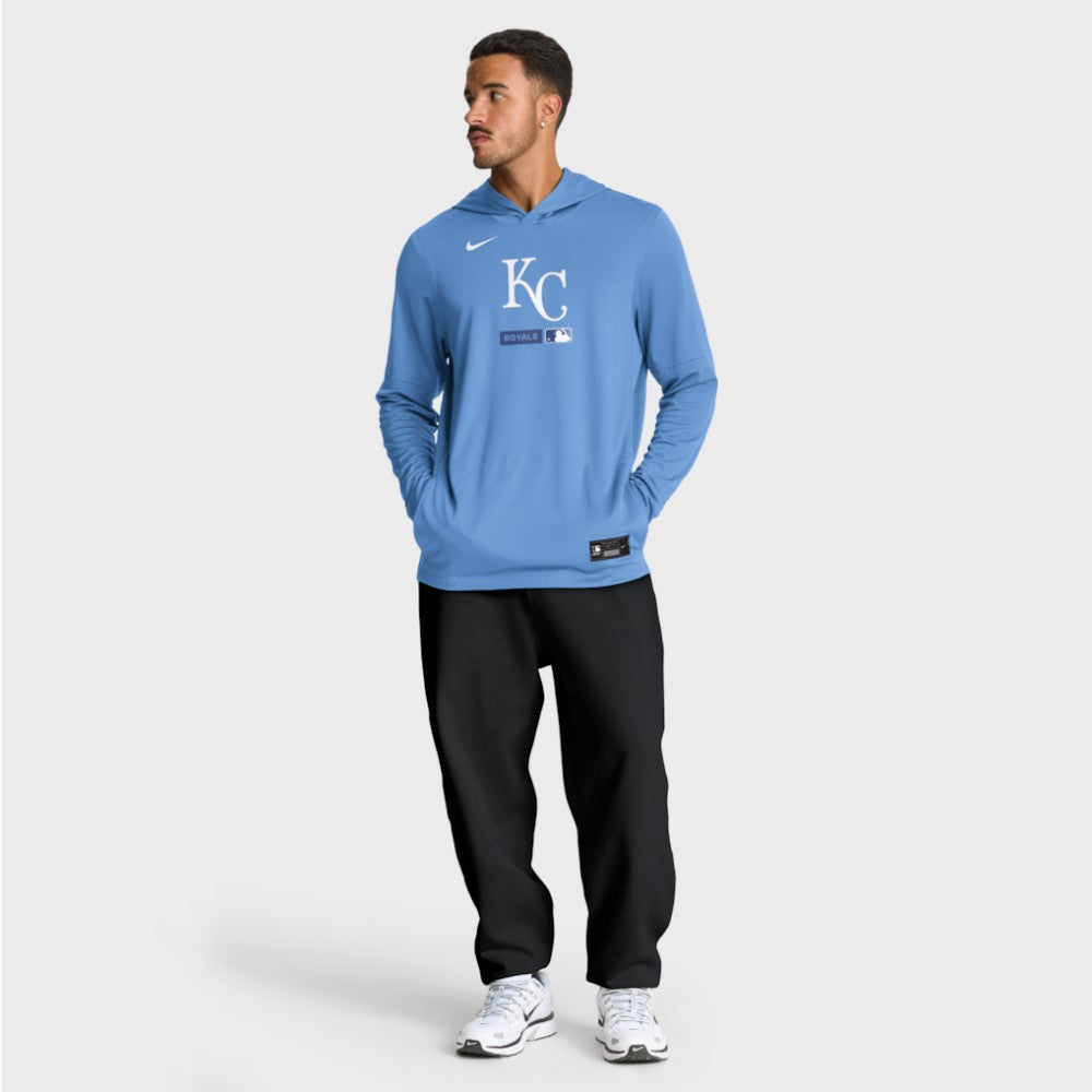 Kansas City Royals Authentic Collection Dri-FIT Long Sleeve Hooded T-Shirt Light Blue