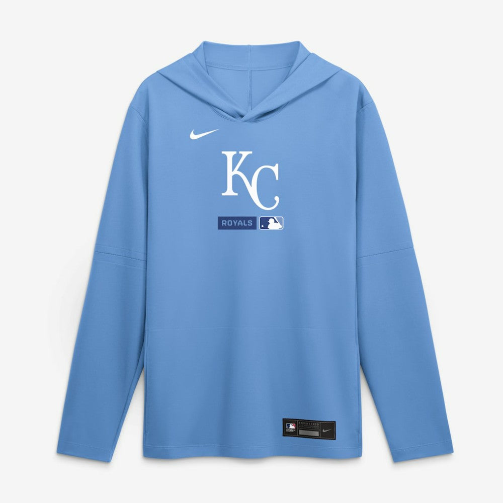 Kansas City Royals Authentic Collection Dri-FIT Long Sleeve Hooded T-Shirt Light Blue