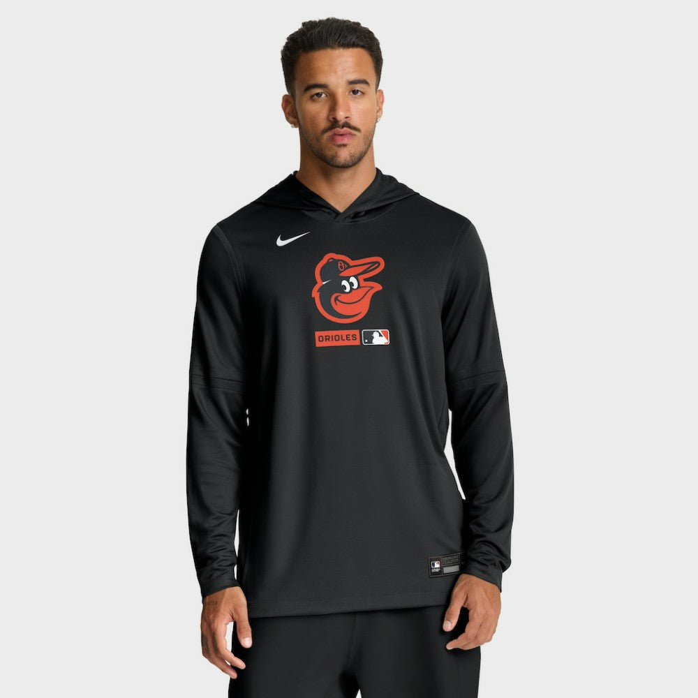 Baltimore Orioles Authentic Collection Dri-FIT Long Sleeve Hooded T-Shirt Black