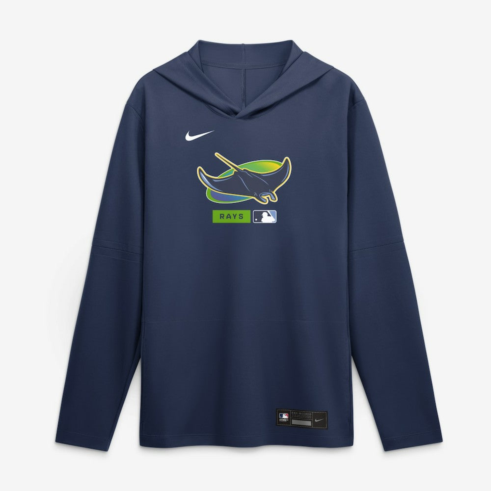 Tampa Bay Rays Authentic Collection Dri-FIT Long Sleeve Hooded T-Shirt Navy